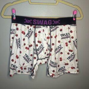 NWOT Adult Truly Seltzer Black Cherry Logo Stretch Unisex Boxer Briefs